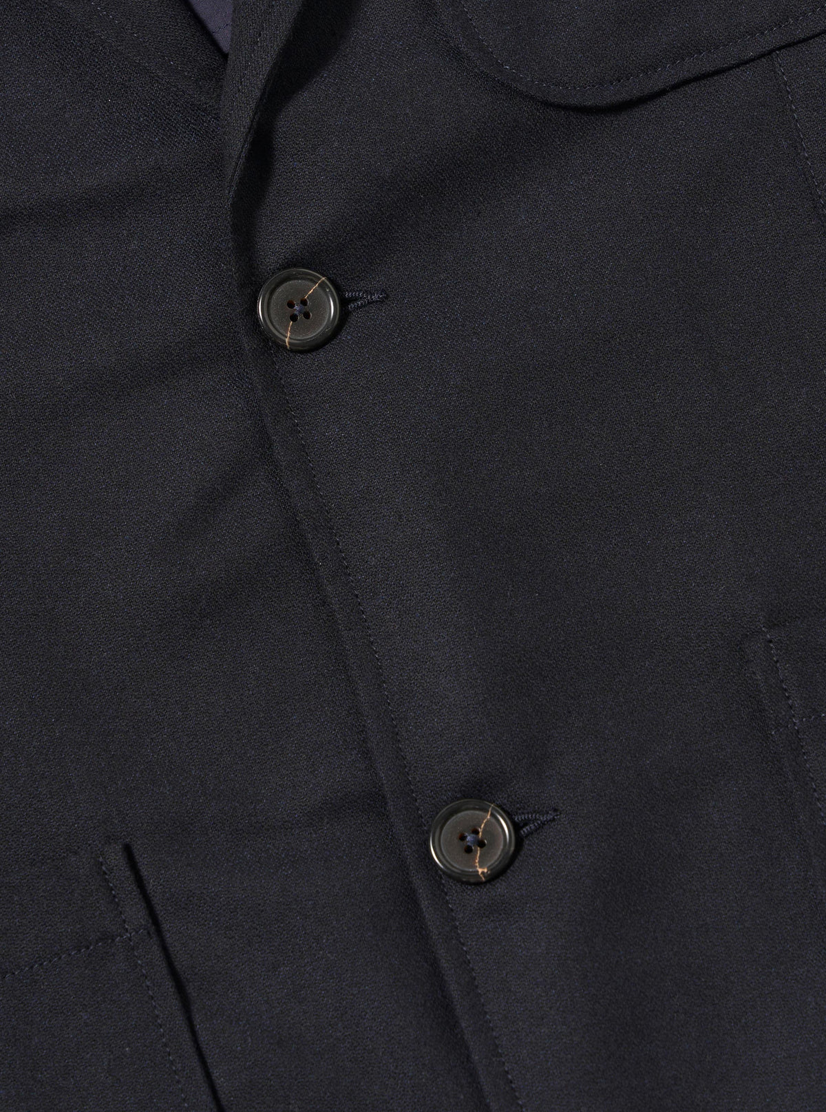 Dark Navy Upcycled Italian Tweed Two Button Jacket
