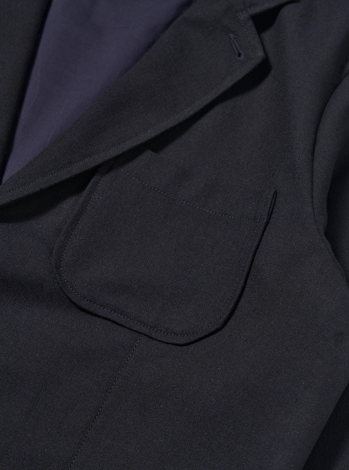 Dark Navy Upcycled Italian Tweed Two Button Jacket