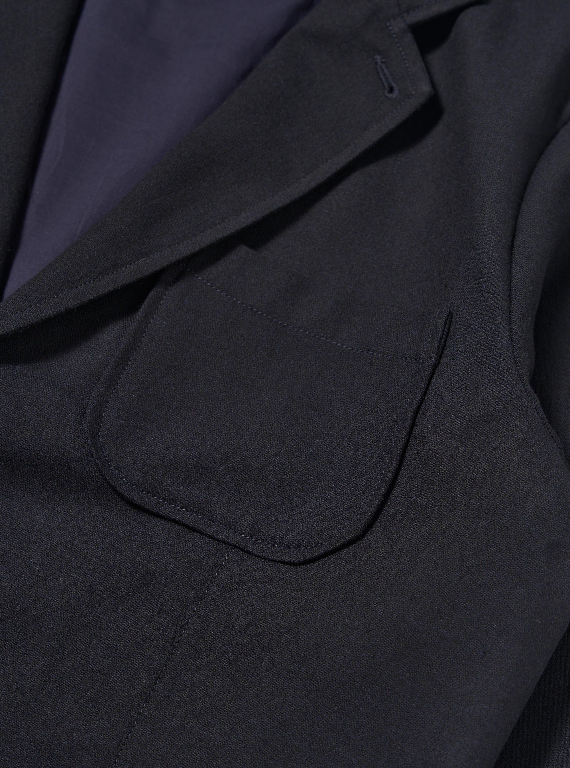 Dark Navy Upcycled Italian Tweed Two Button Jacket