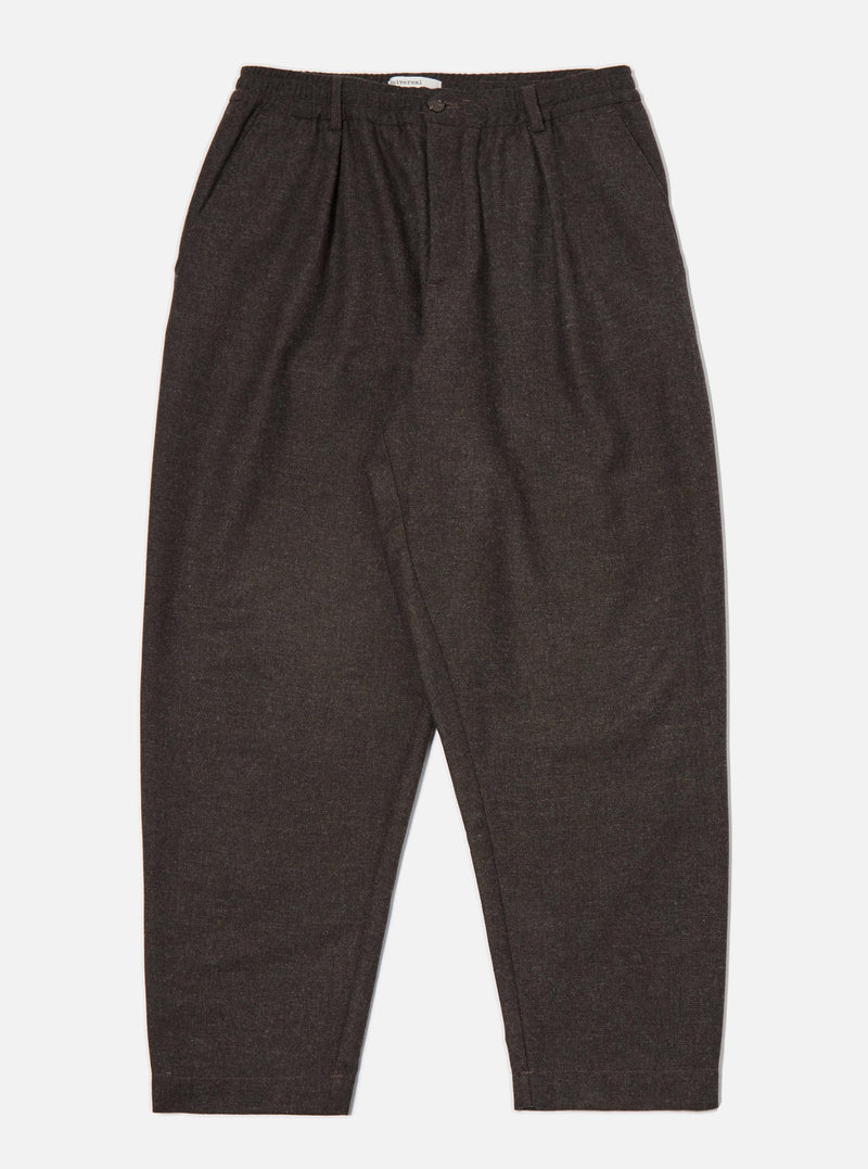 Brown Upcycled Italian Tweed Pleated Track Pant
