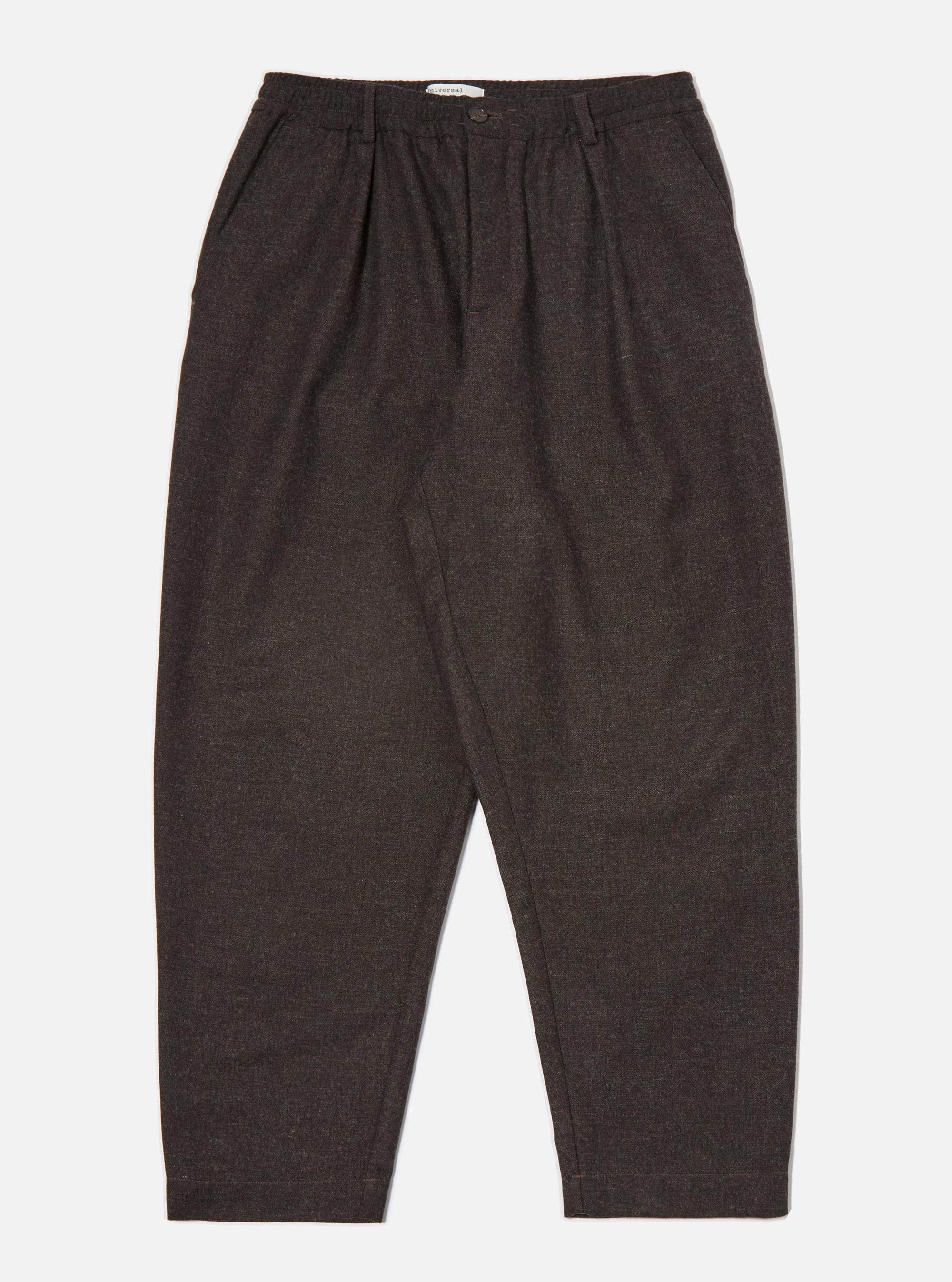 Brown Upcycled Italian Tweed Pleated Track Pant