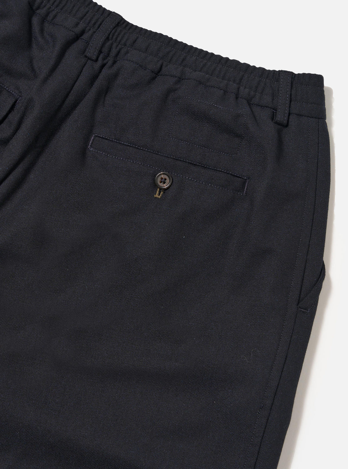 Dark Navy Upcycled Italian Tweed Pleated Track Pant
