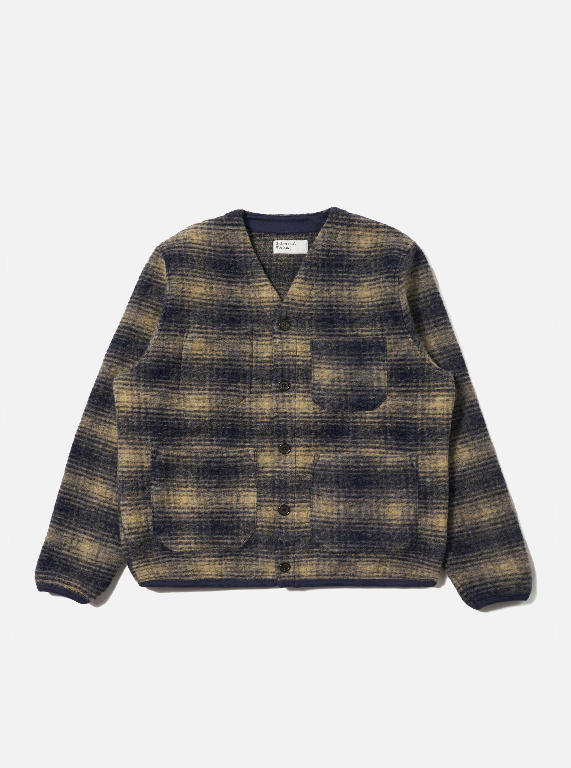 Navy Uist Fleece Cardigan