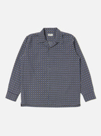 Navy Oscar Cotton L/S Camp Shirt