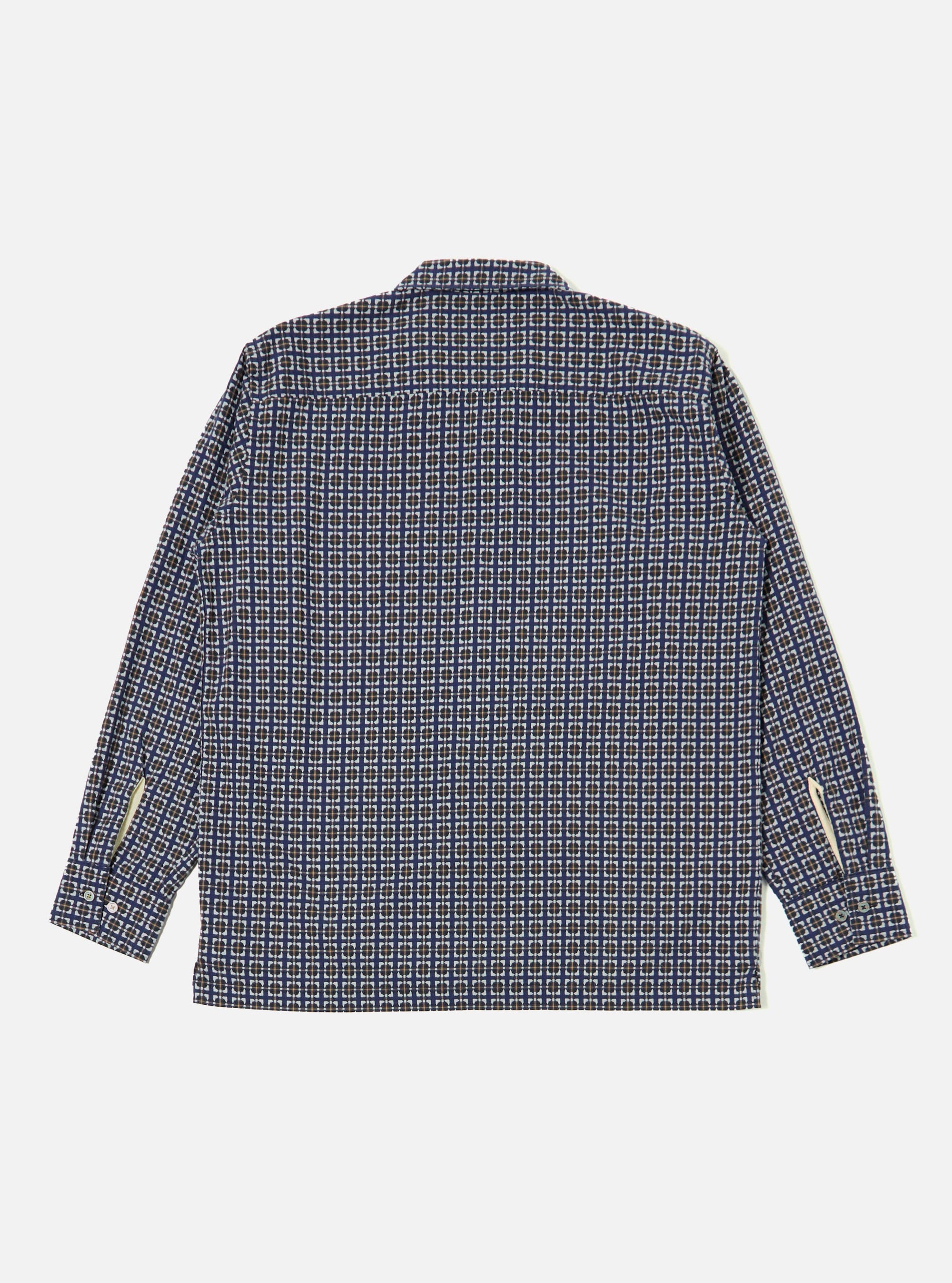 Navy Oscar Cotton L/S Camp Shirt