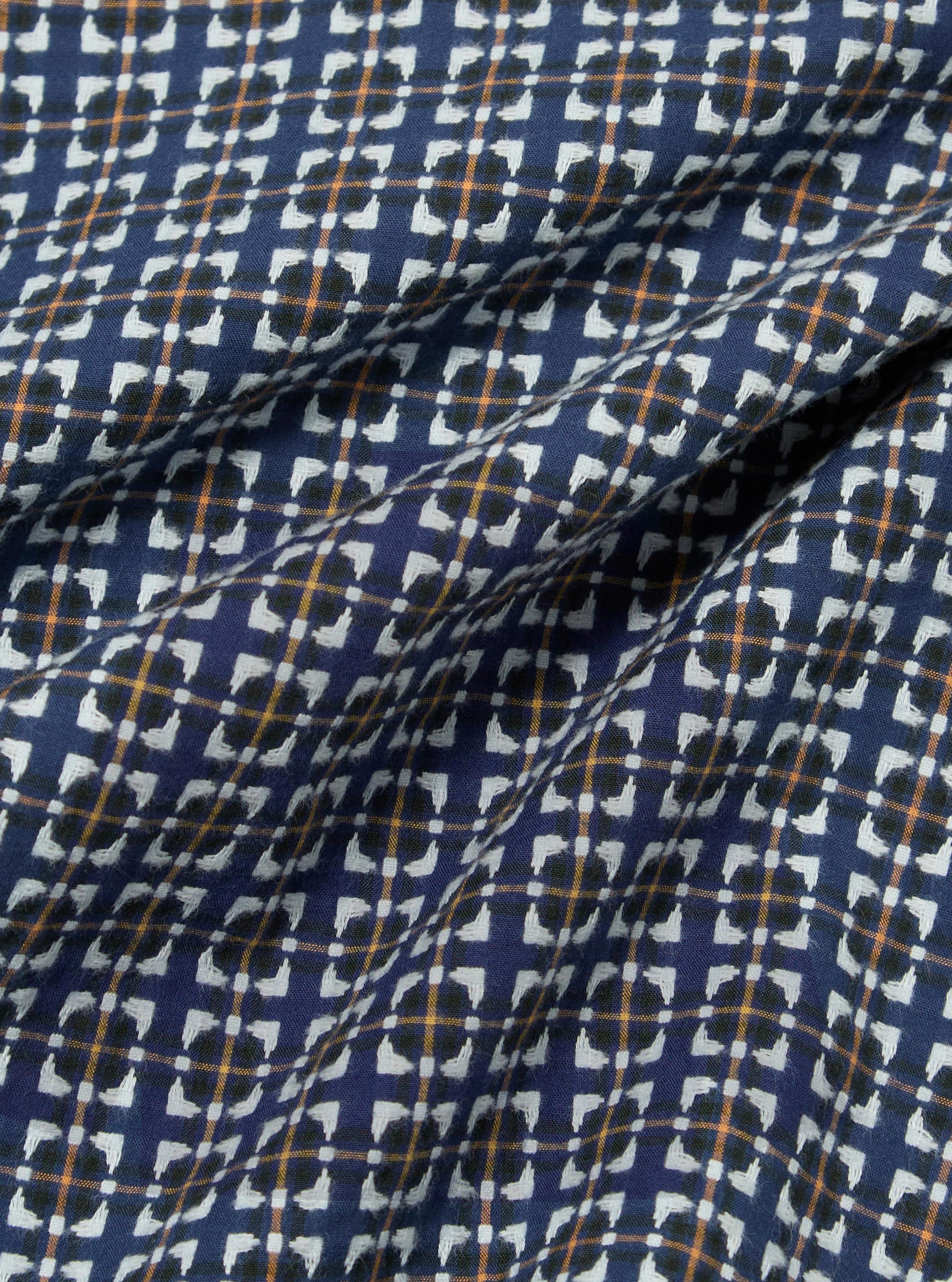 Navy Oscar Cotton L/S Camp Shirt