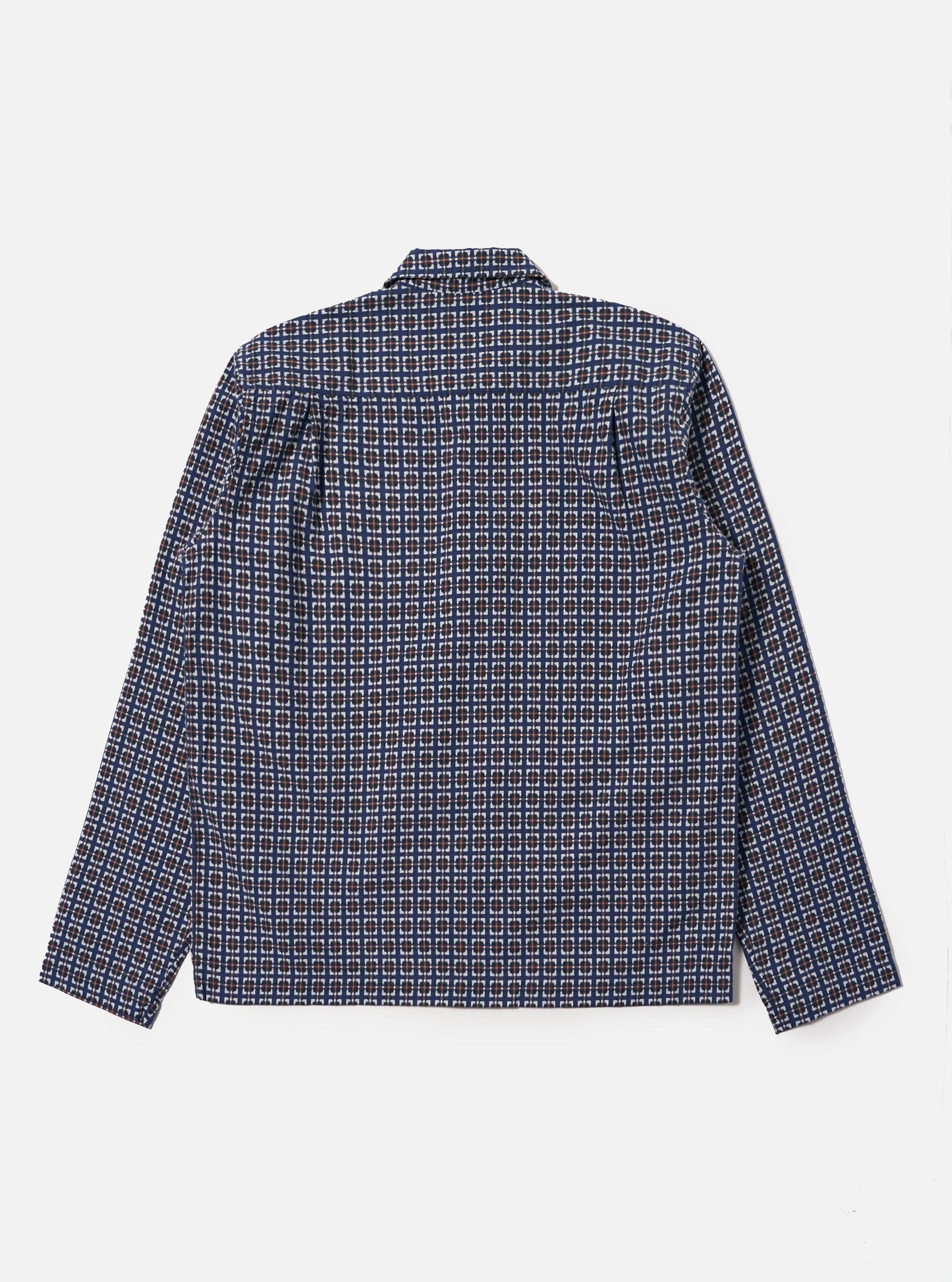 Navy Oscar Cotton Zip Shirt