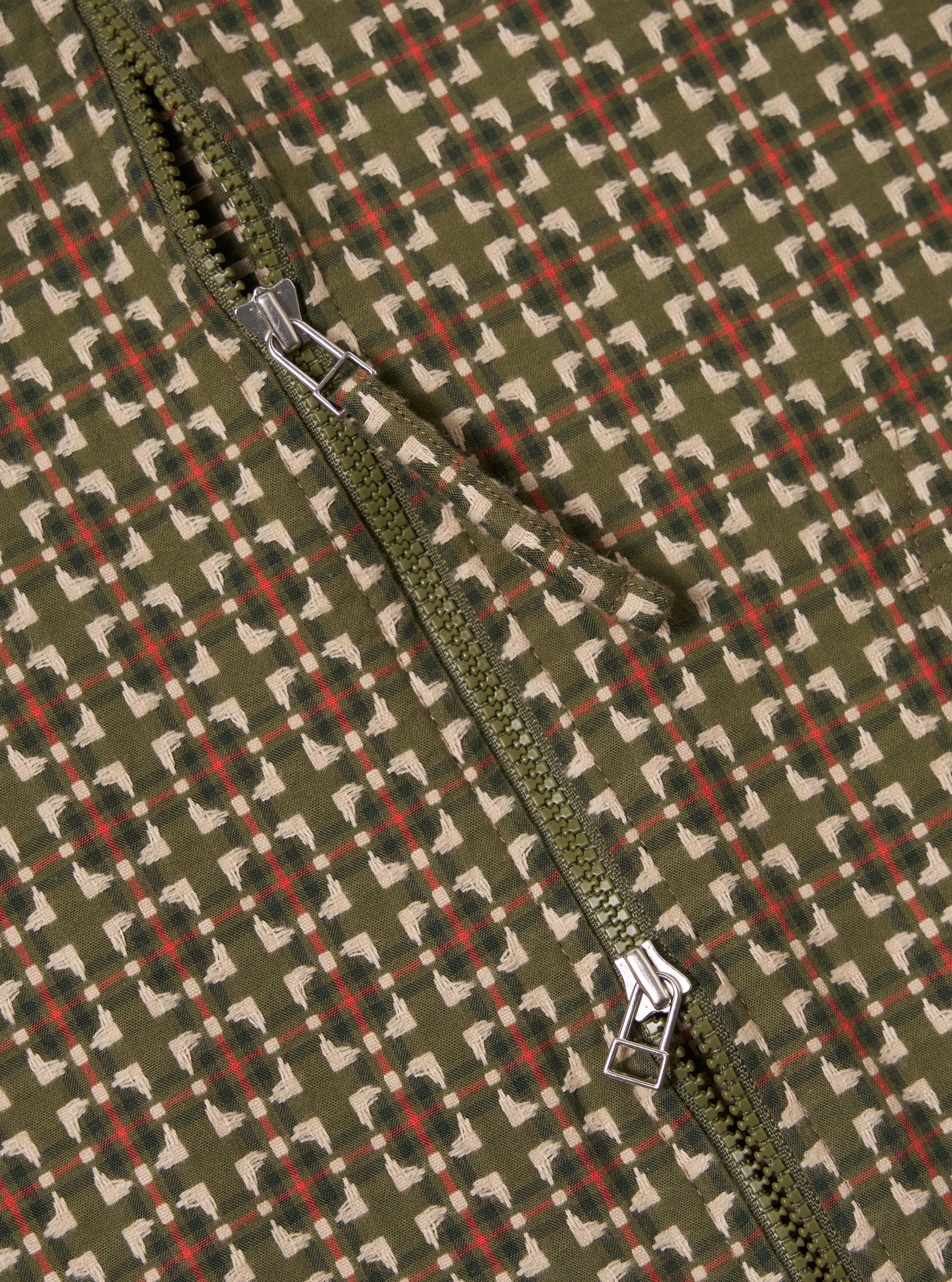 Olive Oscar Cotton Zip Shirt