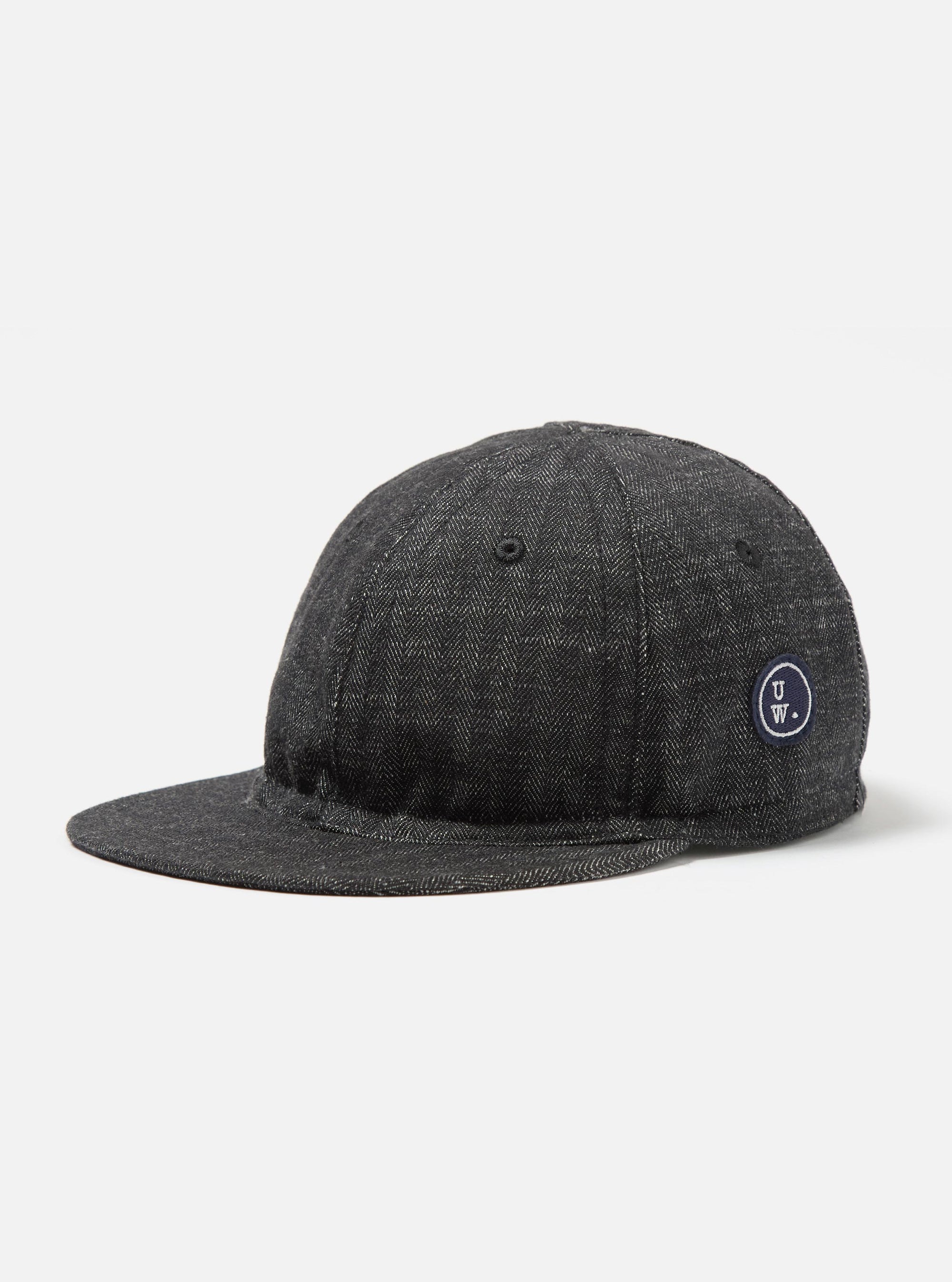 Black Cotton Denim Mechanics Hat