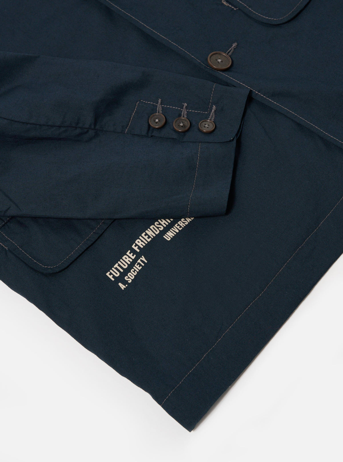 A. SOCIETY x Universal Works Navy Broadcloth Starline Jacket