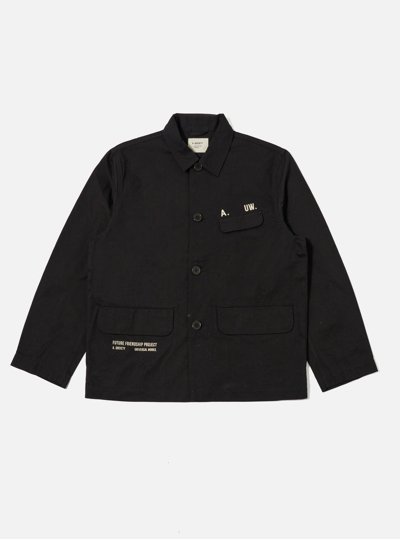 A. SOCIETY x Universal Works Black Twill Starline Jacket