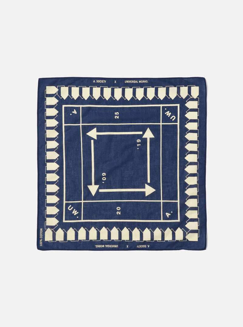 A. SOCIETY x Universal Works Navy Cambric Neckerchief