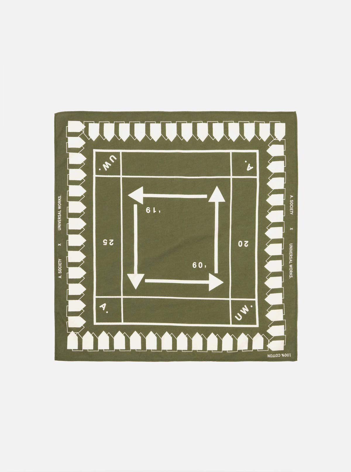 A. SOCIETY x Universal Works Olive Cambric Neckerchief
