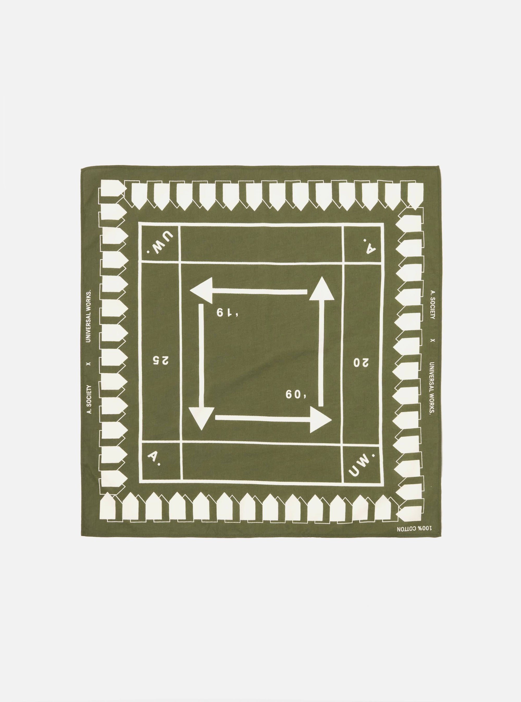 A. SOCIETY x Universal Works Olive Cambric Neckerchief