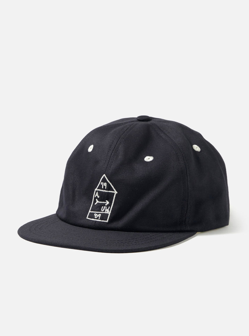 A. SOCIETY x Universal Works Black Twill Cotton Baseball Hat