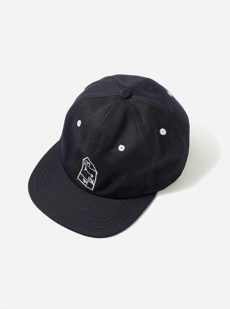 A. SOCIETY x Universal Works Black Twill Cotton Baseball Hat