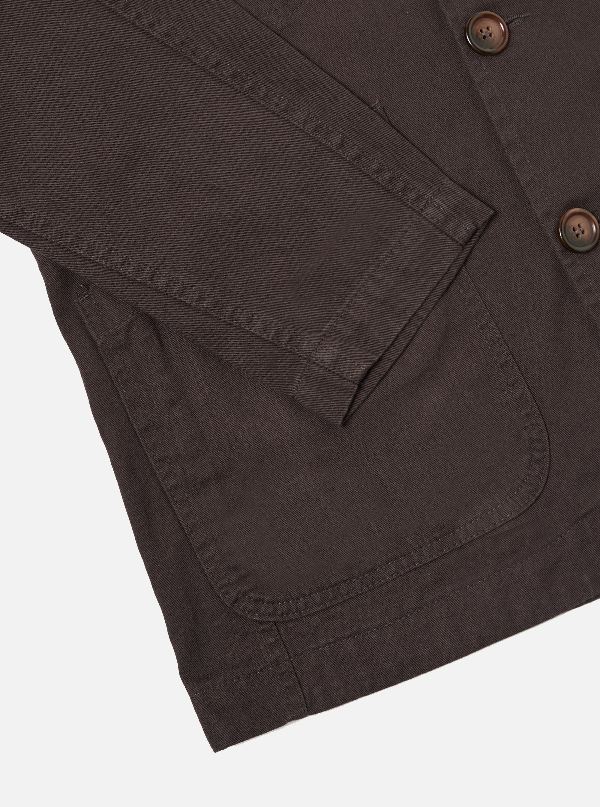 Universal Works Bakers Jacket in Brown Byron Twill