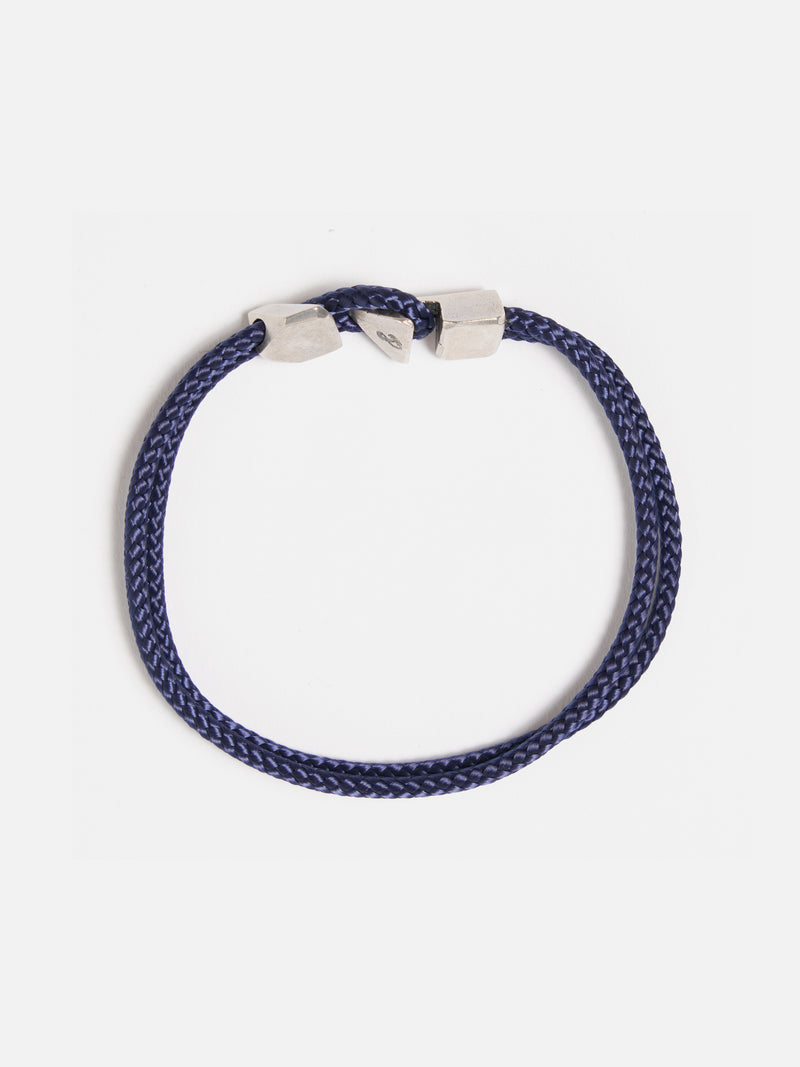 Anchor & Crew Brixham Bracelet in Navy Blue Rope/.925 Silver