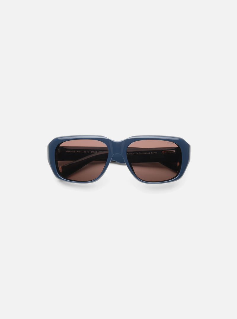 A. SOCIETY x Universal Works Navy Aberdeen Sunglasses