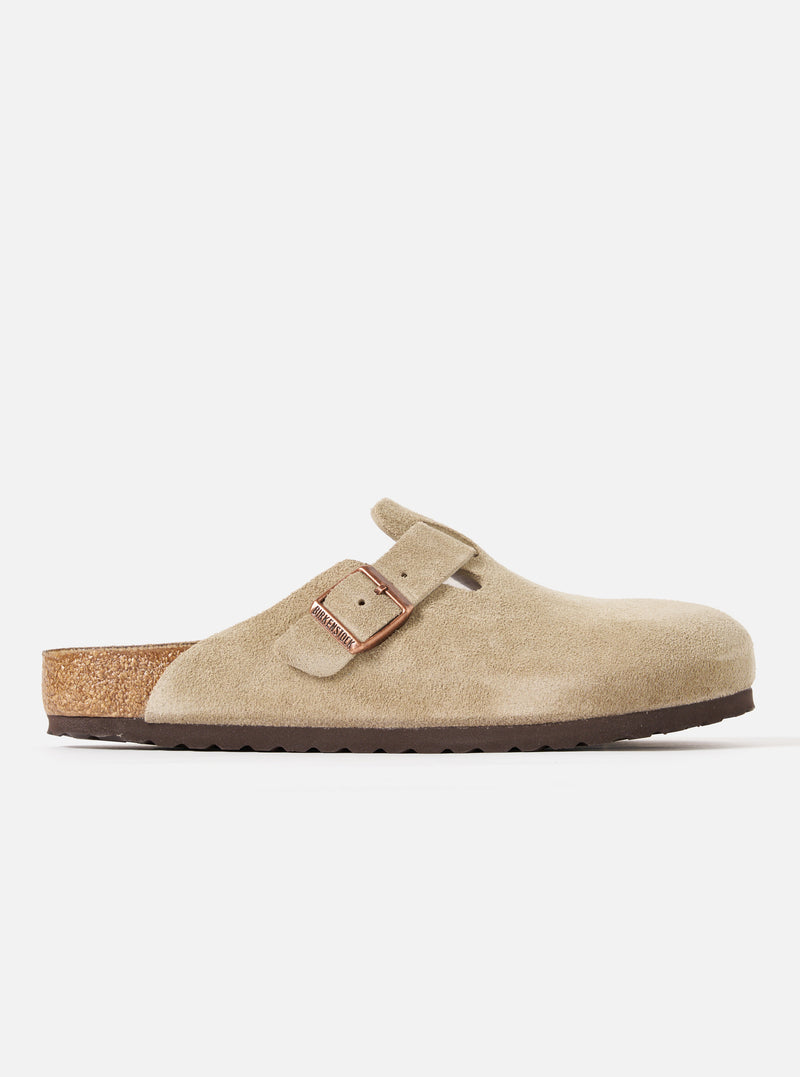 Birkenstock Boston in Taupe Suede Leather