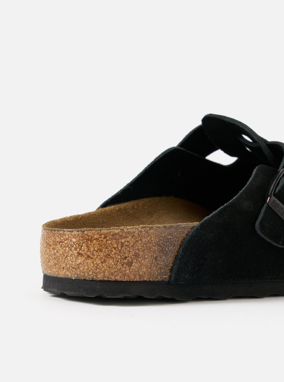 Birkenstock Boston in Black Suede Leather