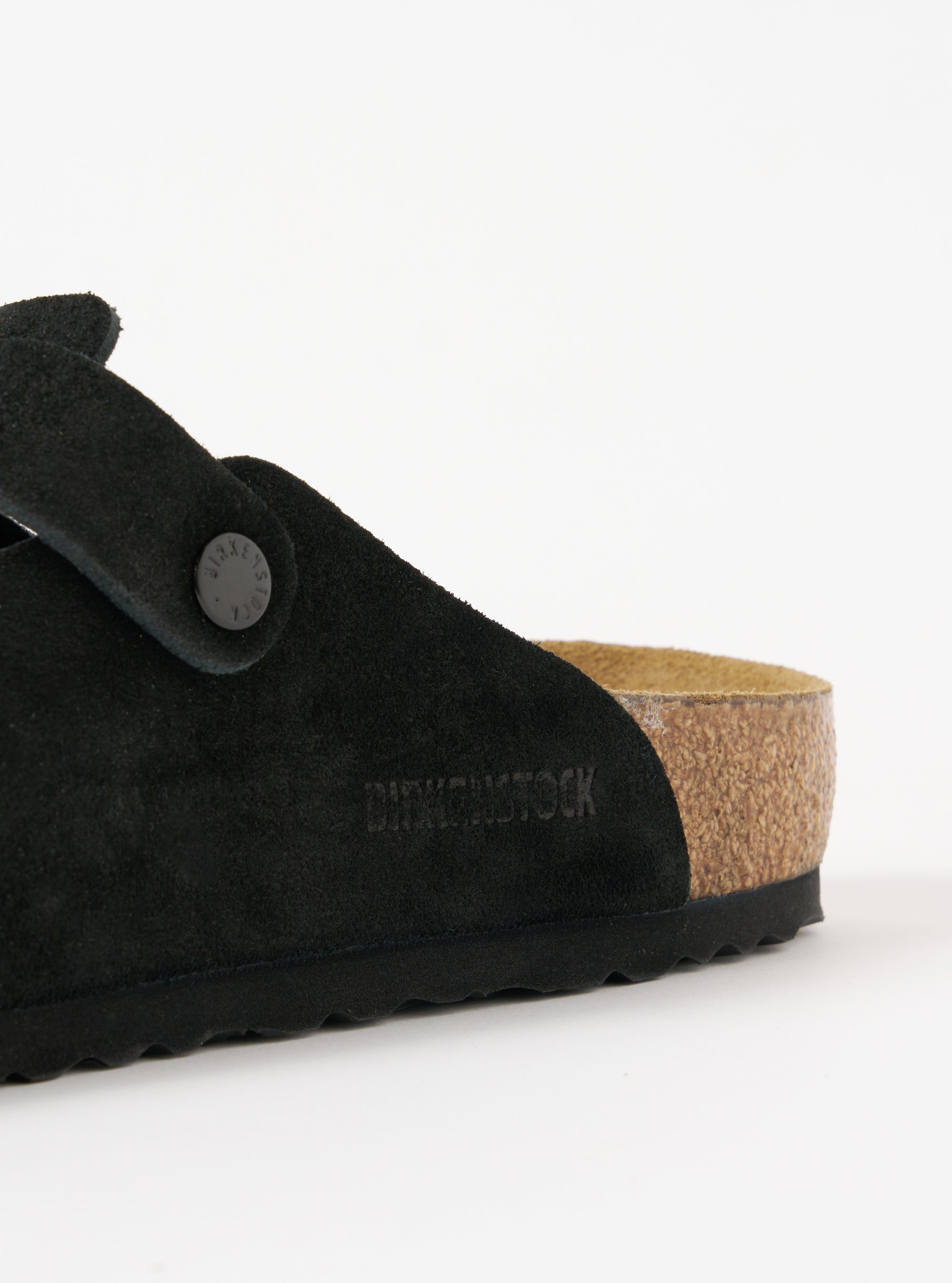 Birkenstock Boston in Black Suede Leather