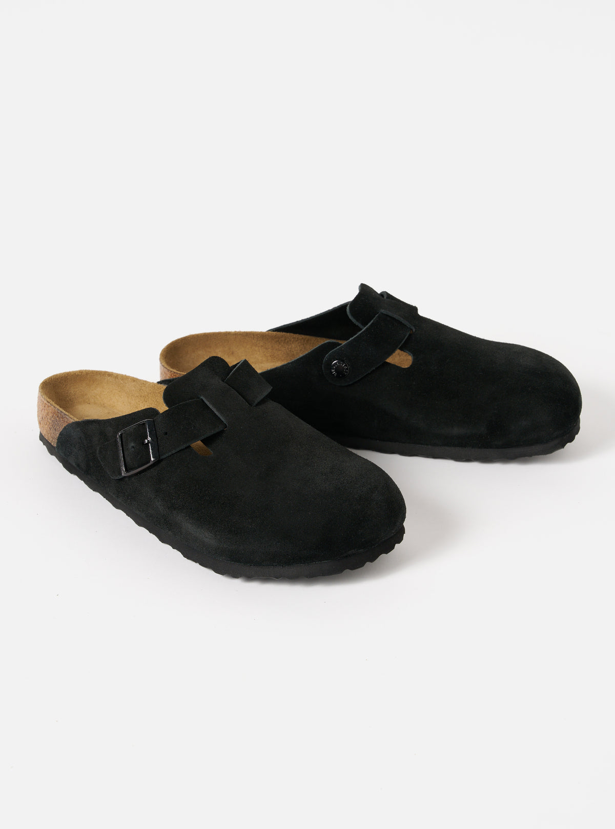 Birkenstock Boston in Black Suede Leather