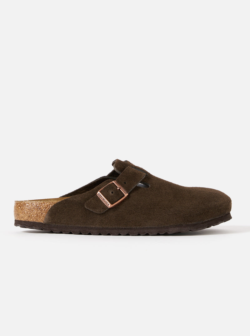 Birkenstock Boston in Mocca Suede Leather