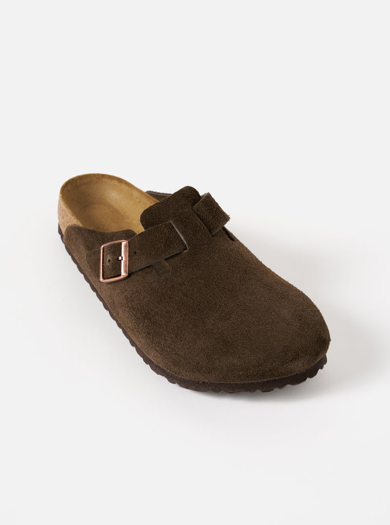 Birkenstock Boston in Mocca Suede Leather