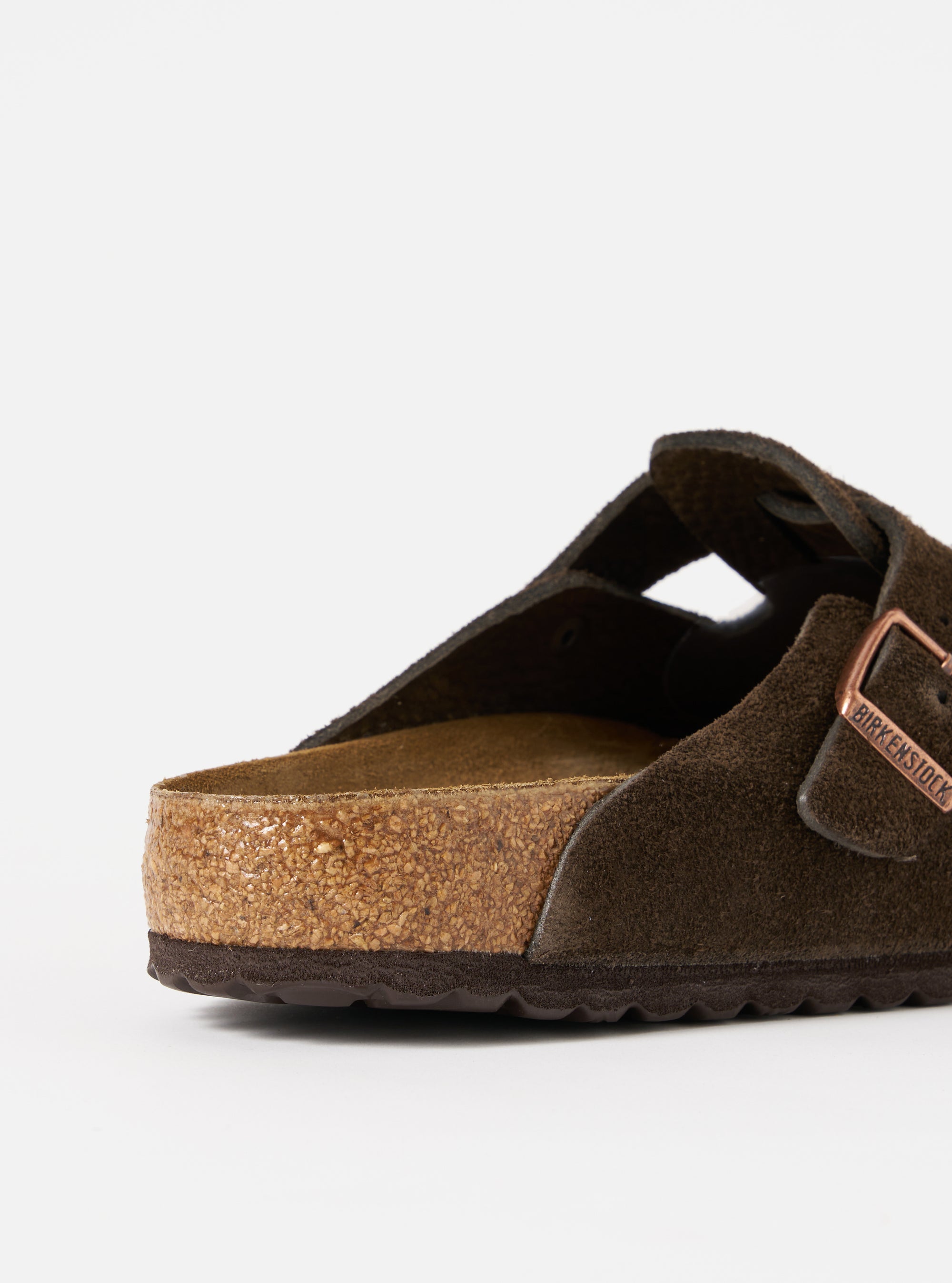 Birkenstock Boston in Mocha Suede Leather