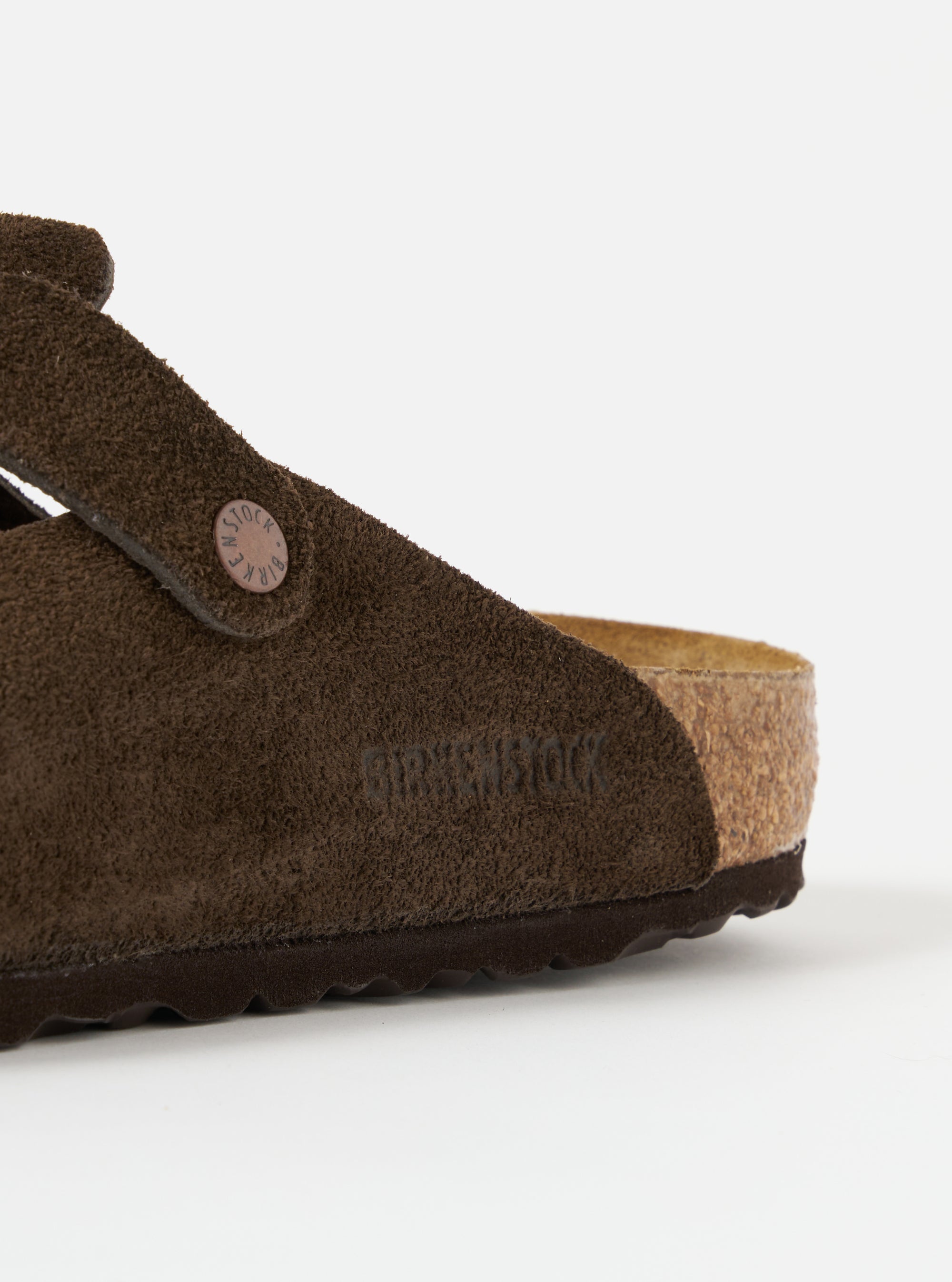 Birkenstock Boston in Mocha Suede Leather