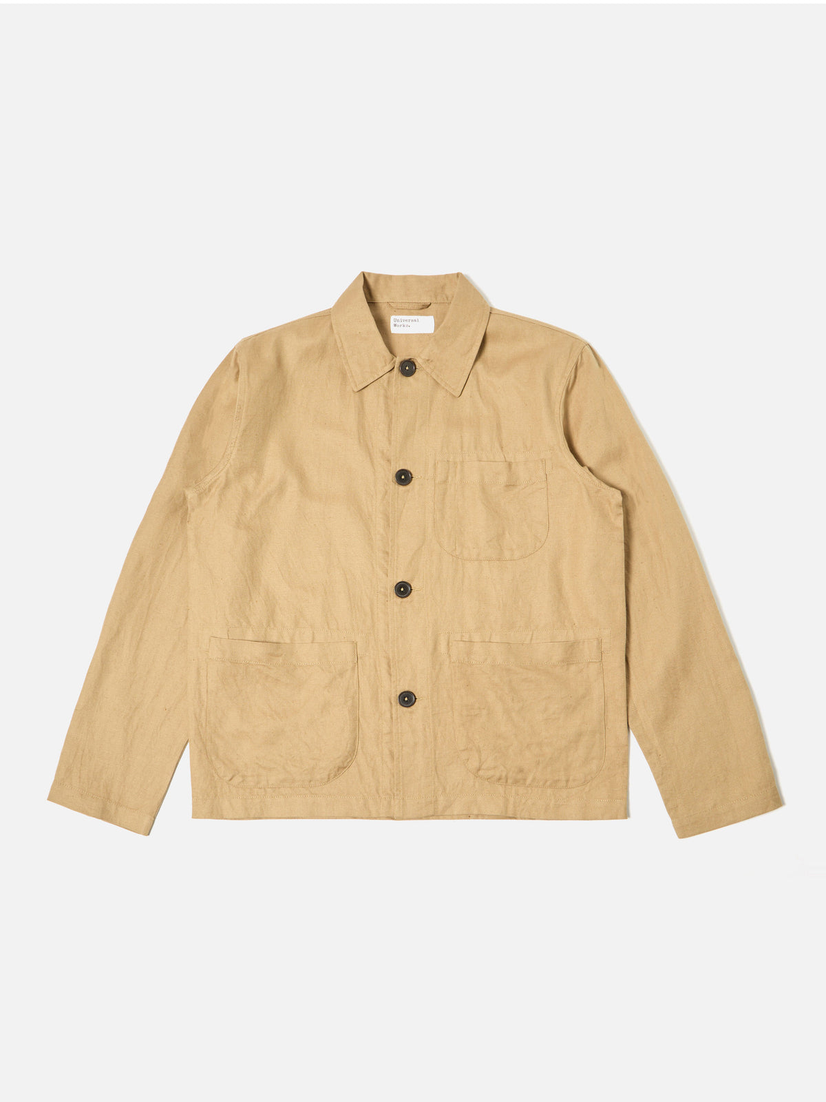 Universal Works Field Jacket in Sand Linen Cotton Suiting