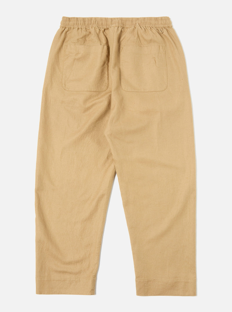 Universal Works Judo Pant in Sand Linen Cotton Suiting