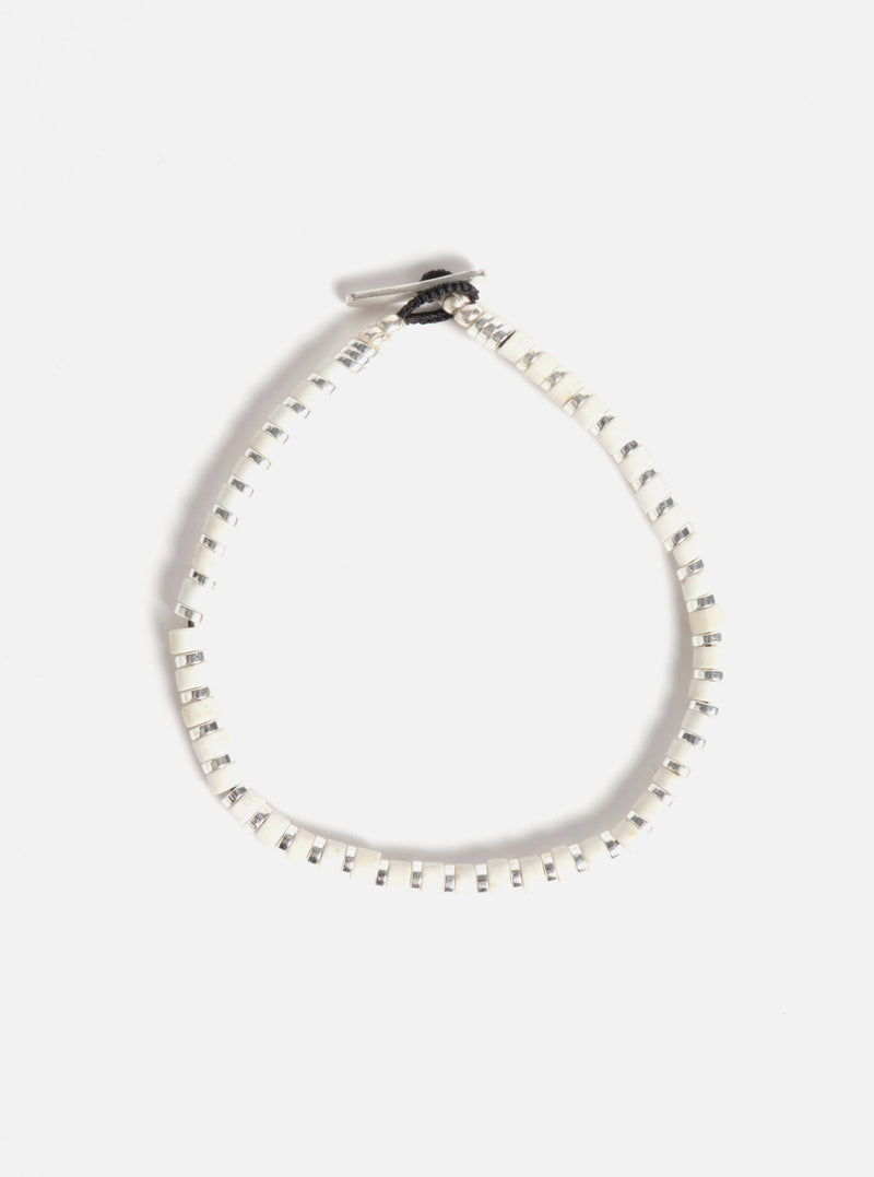 Mikia Heishi Bracelet in Magnesite/Hematite/Sterling Silver
