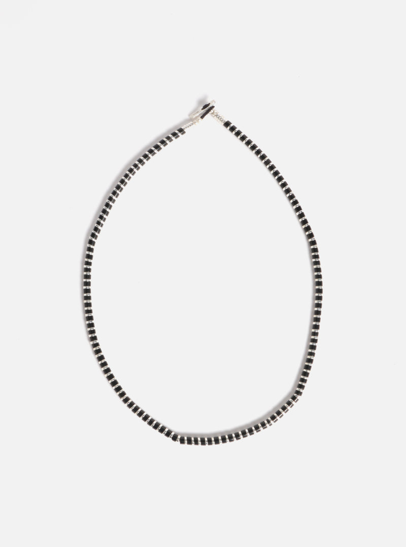 Mikia Heishi Hematite Necklace in Jet/Hematite/Sterling Silver