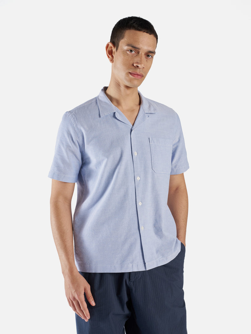 Universal Works Road Shirt in Sky Oxford Cotton