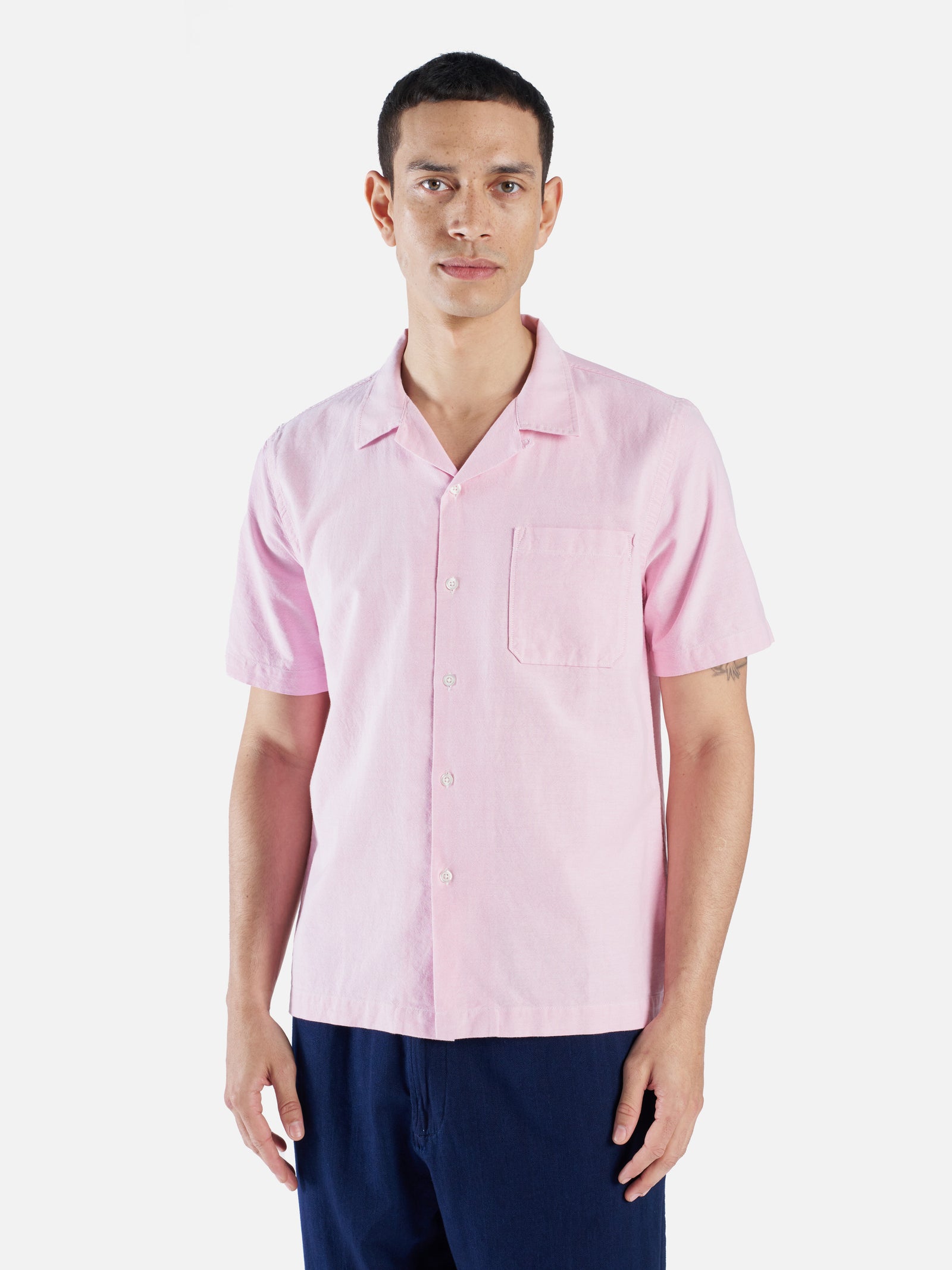 Universal Works Road Shirt in Pink Oxford Cotton