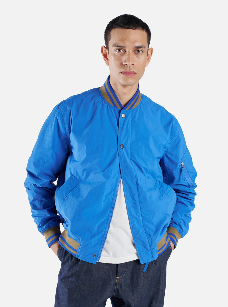 Universal Works NS Bomber Jacket in Turkish Sea Recycled Nylon