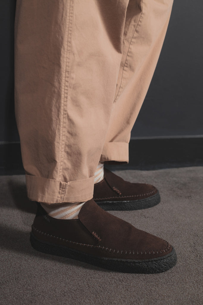 Yogi x Universal Works Hitch Loafer in Chocolate Suede/Black Crepe