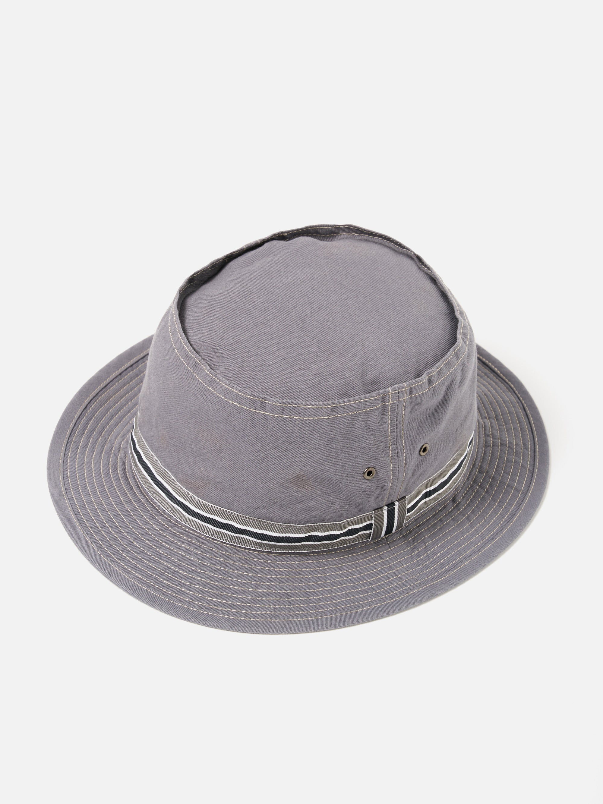 cableami® Pork Pie Hat in Gray Chino Cotton