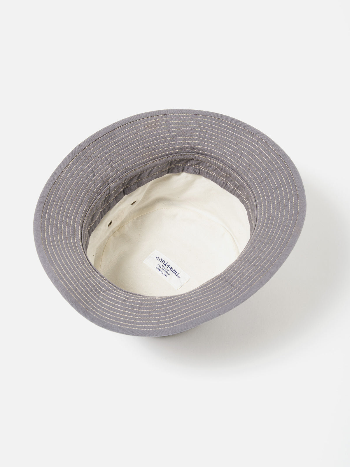 cableami® Pork Pie Hat in Gray Chino Cotton