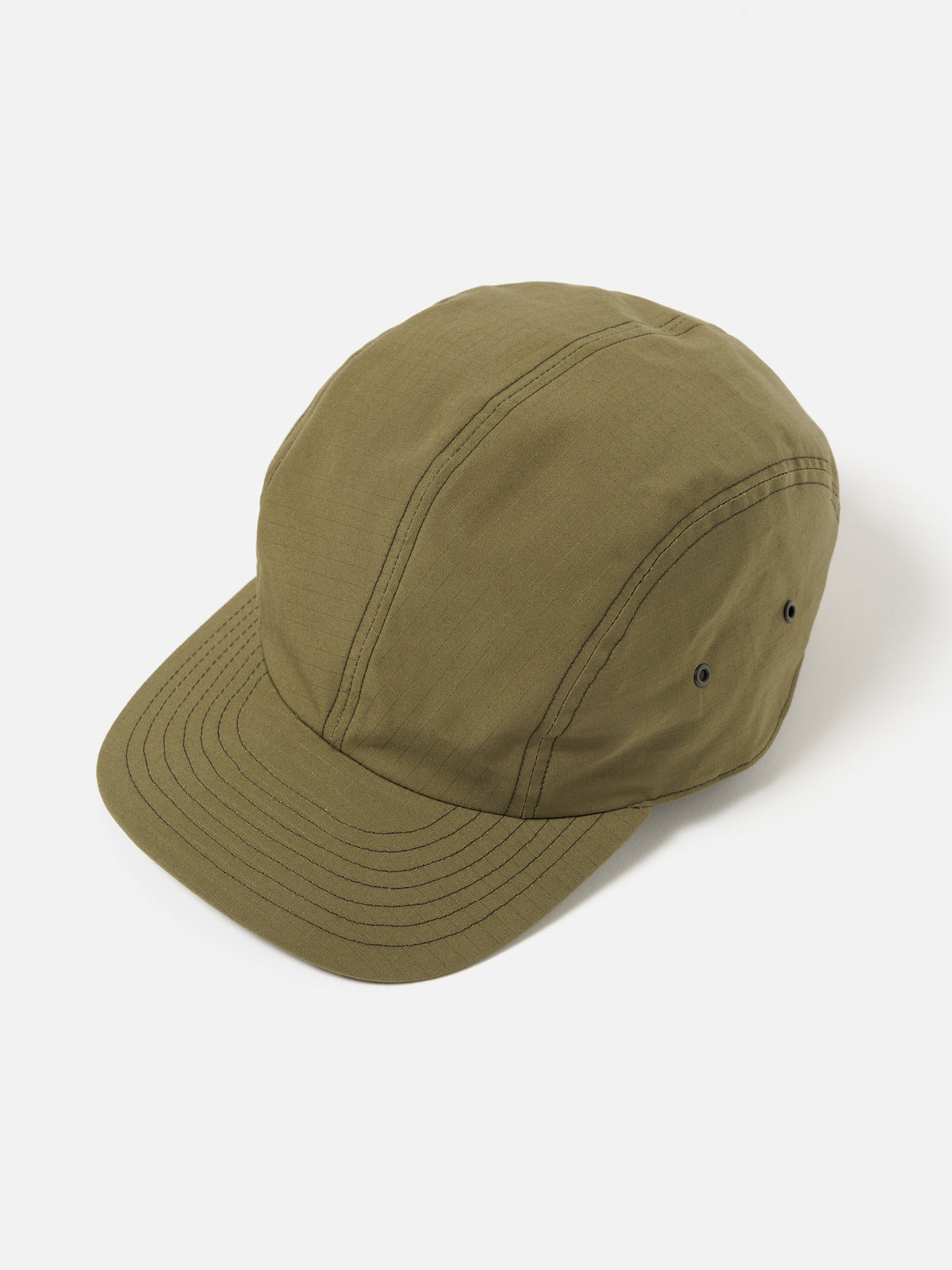 cableami® 4 Panel Cap in Olive Ripstop Cotton