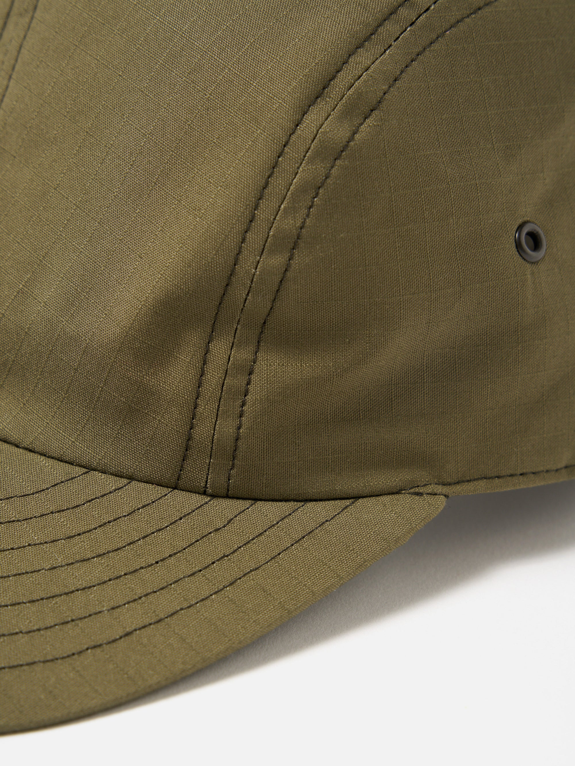 cableami® 4 Panel Cap in Olive Ripstop Cotton