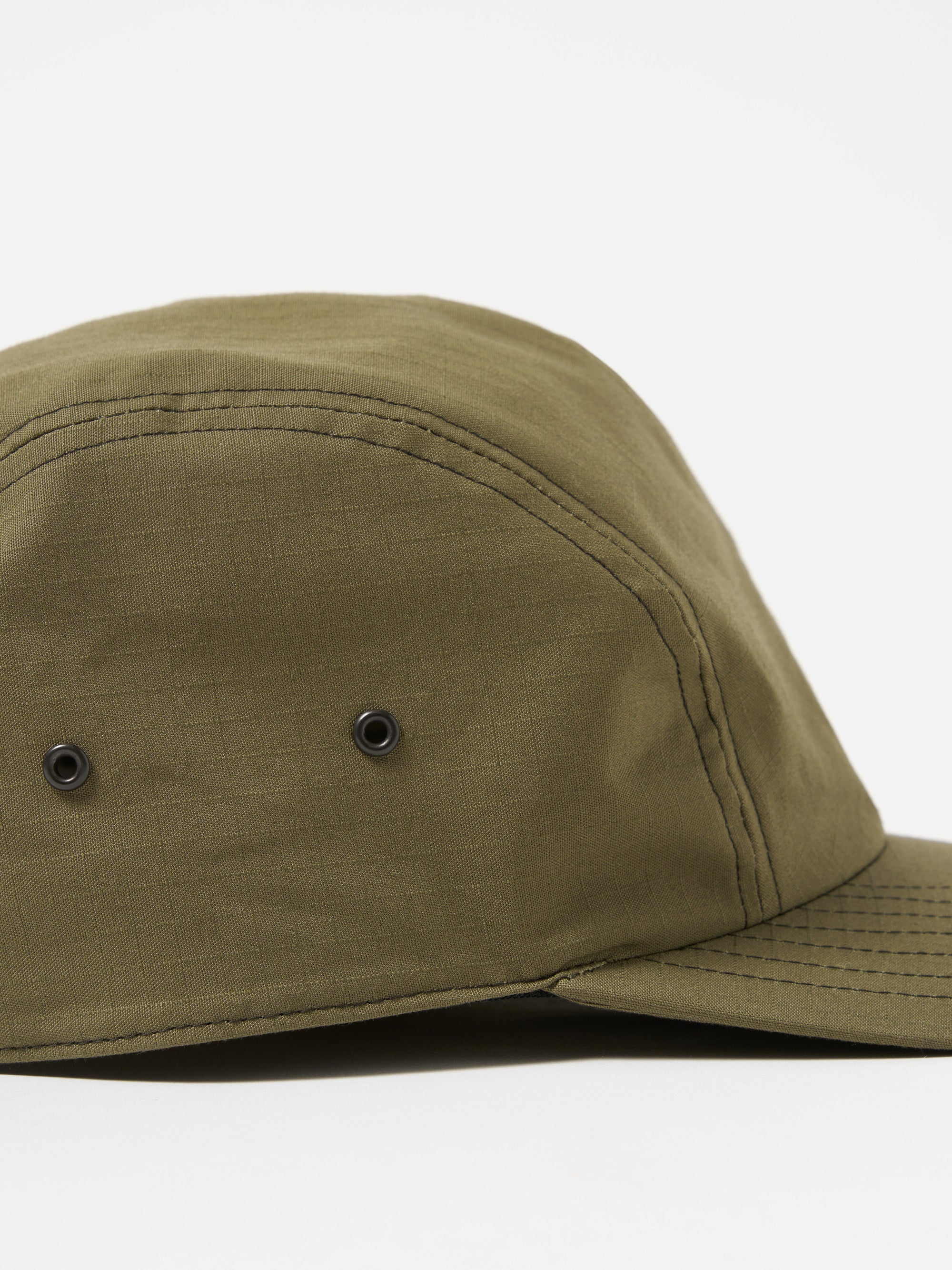 cableami® 4 Panel Cap in Olive Ripstop Cotton