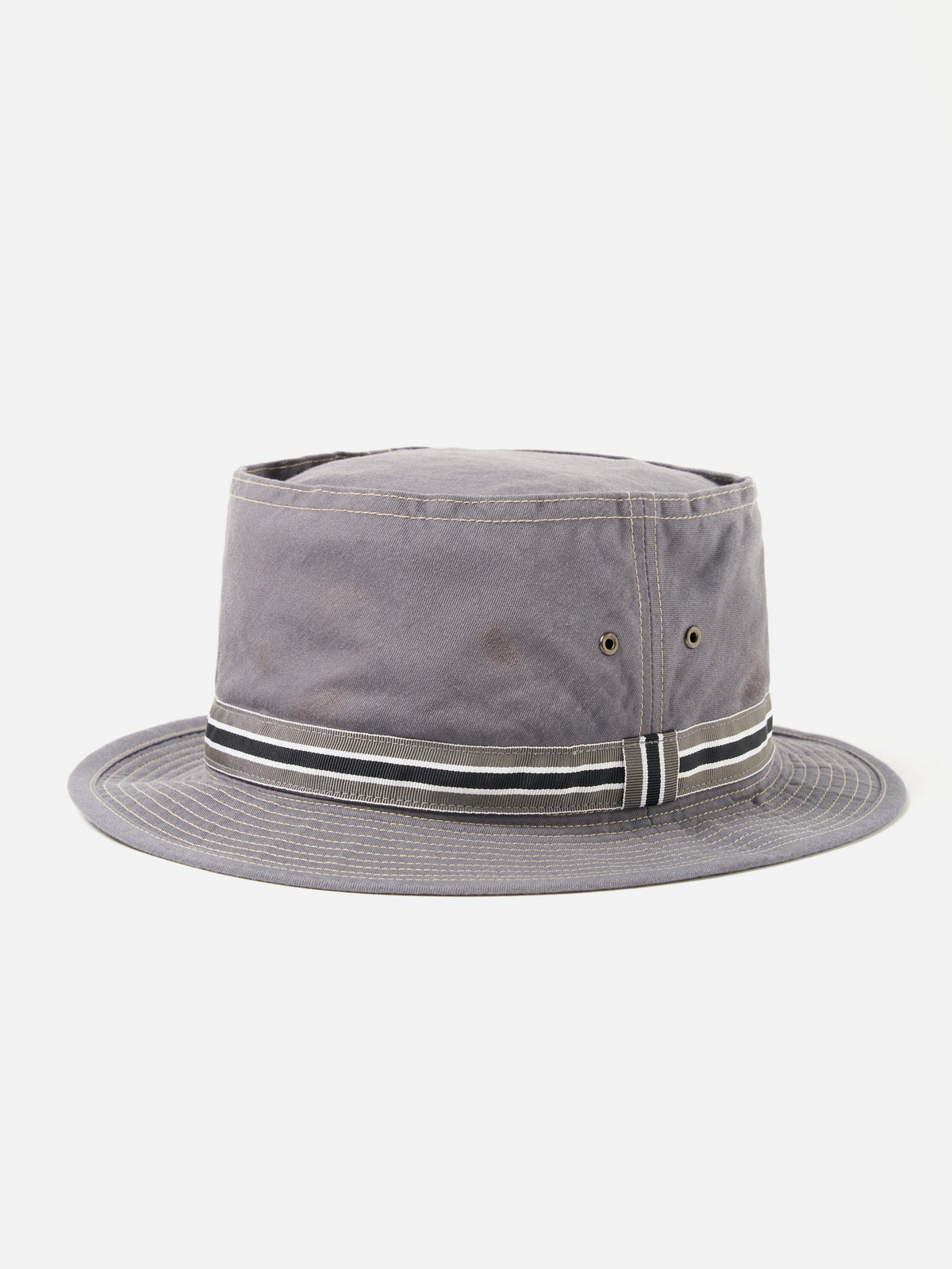 cableami® Pork Pie Hat in Gray Chino Cotton