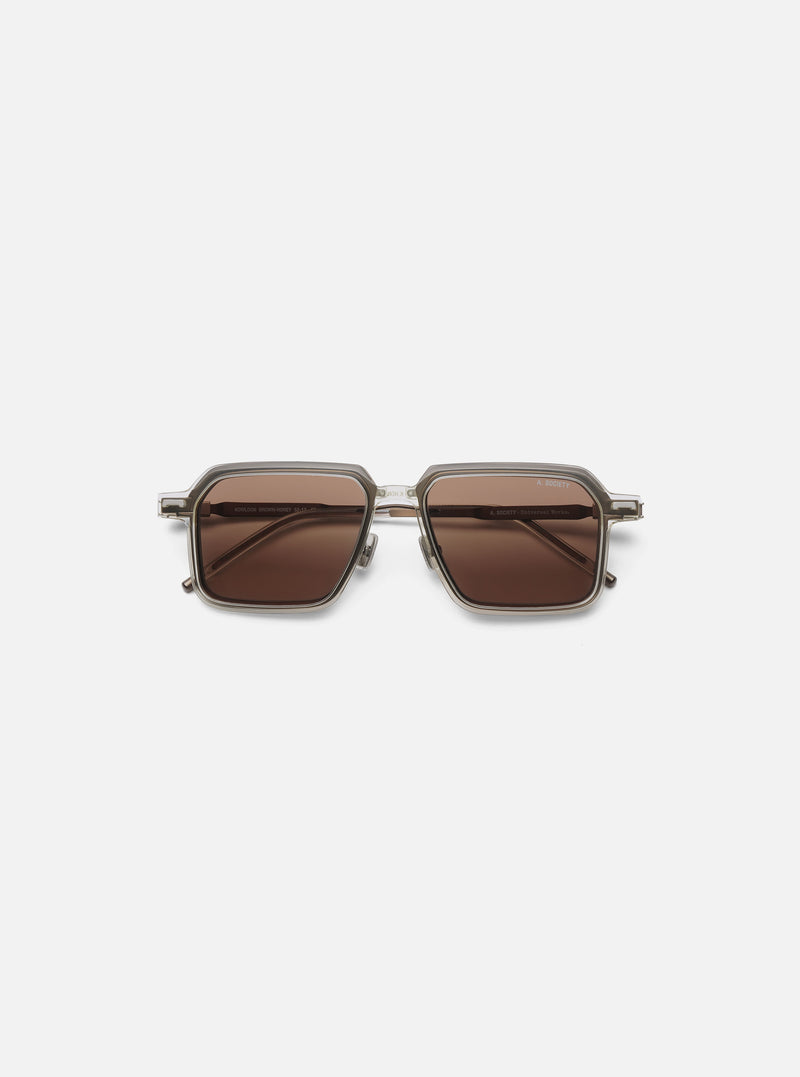 A. SOCIETY x Universal Works Brown/Honey Kowloon Eyewear