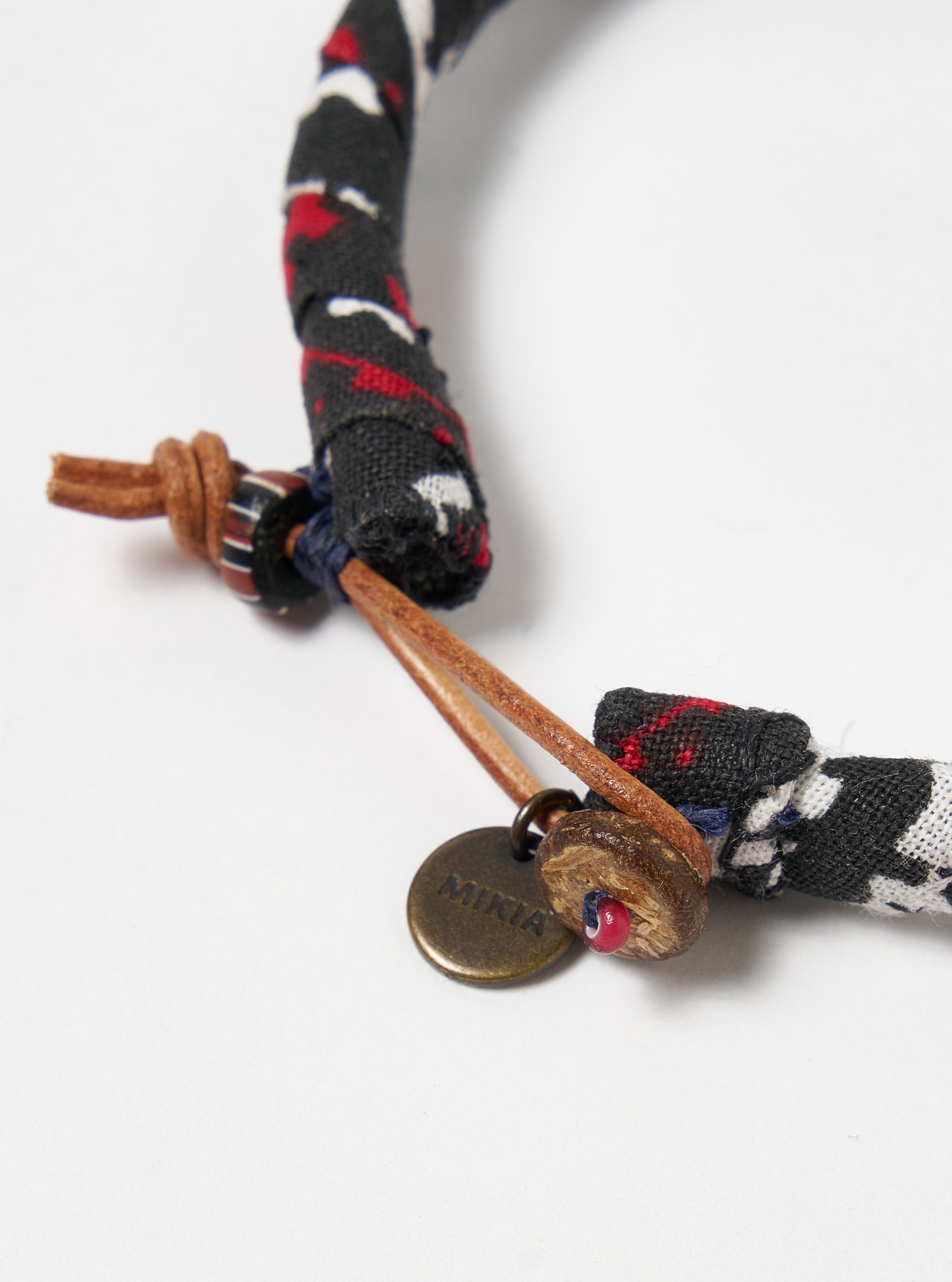 Mikia Bracelet in Black/Red Bandana