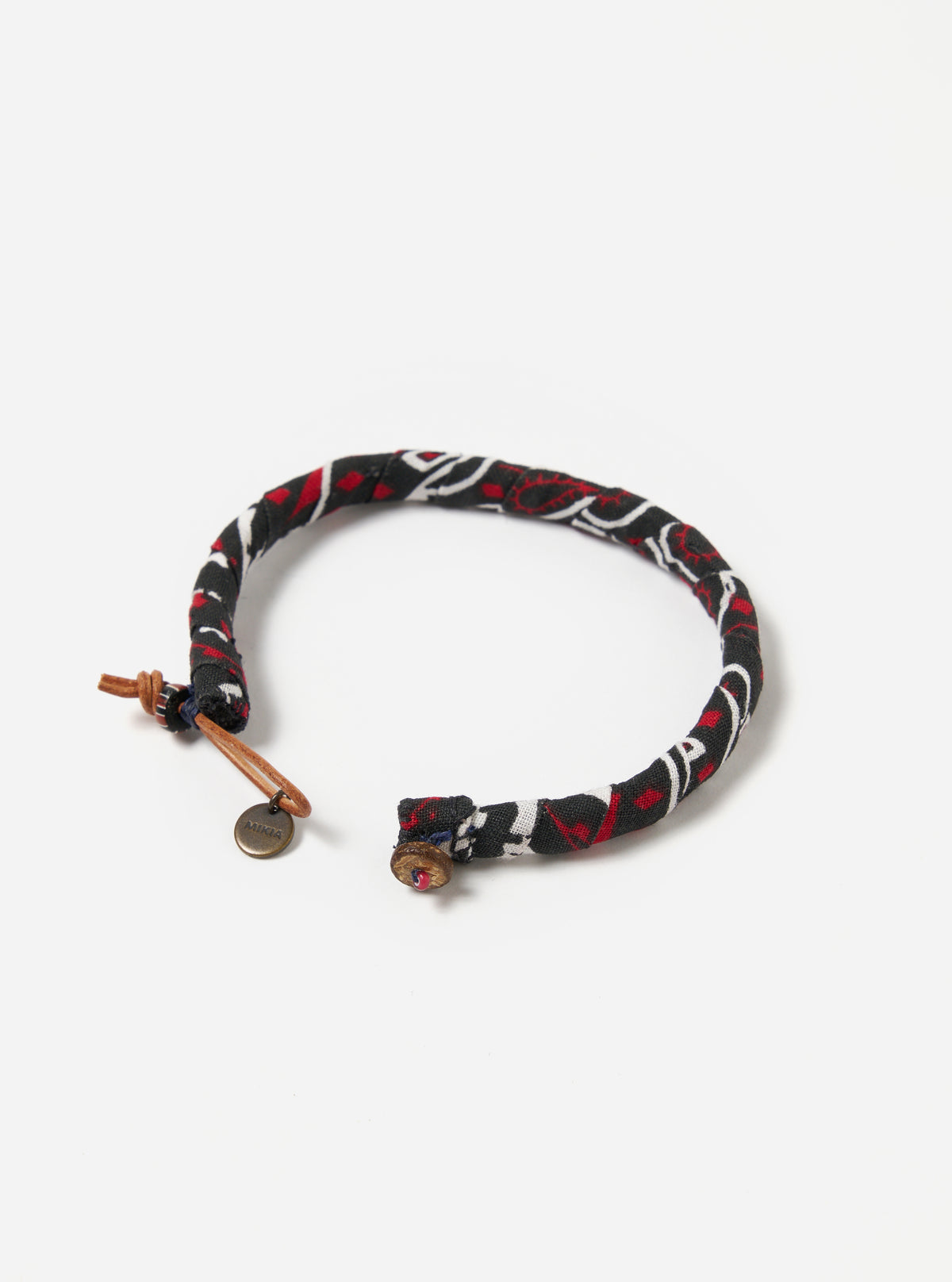 Mikia Bracelet in Black/Red Bandana