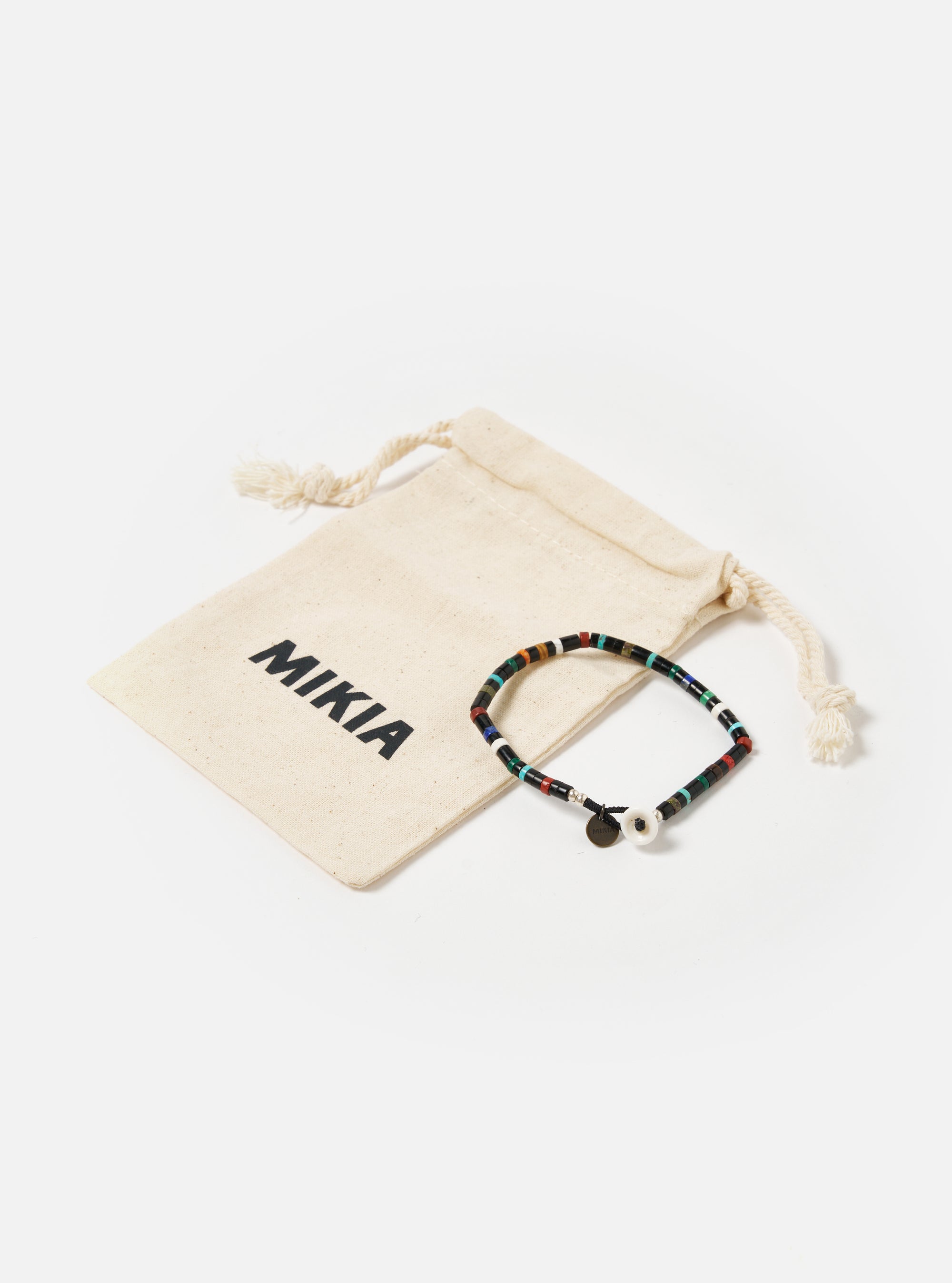 Mikia Bracelet Heishi Beads in Jet/Multi