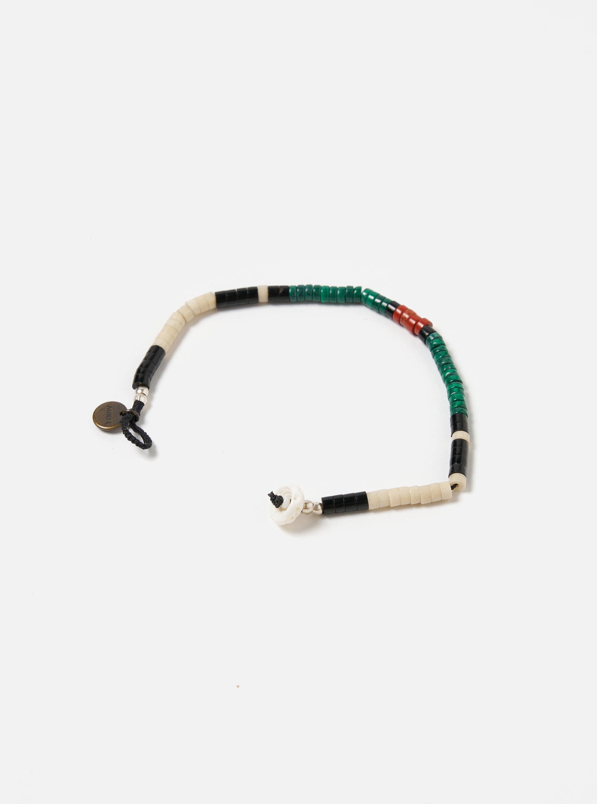 Mikia Bracelet Heishi Beads in Malachite/Jet